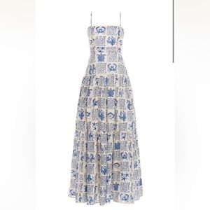Agua Bendita Blue and White Maxi Dress